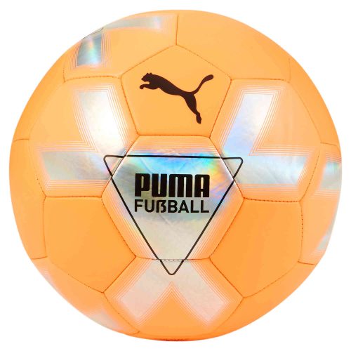 Puma Cage Soccer Ball - Neon Citrus & Diamond Silver with Black
