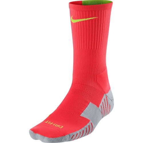 Nike Match Fit Soccer Crew Sock - Red and Grey
