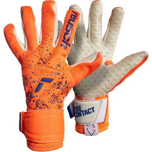 Reusch Pure Contact Speedbump Goalkeeper Gloves - Shocking Orange & Blue