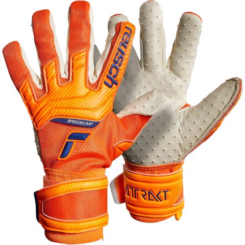 Reusch Attrakt Speedbump Goalkeeper Gloves - Shocking Orange & Blue