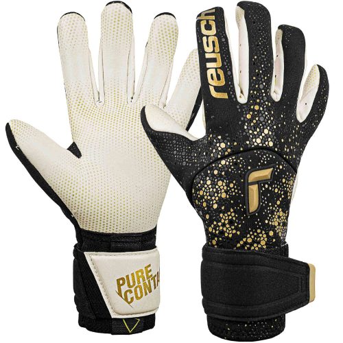 Reusch Pure Contact Gold X Glueprint Goalkeeper Gloves - Black & Gold