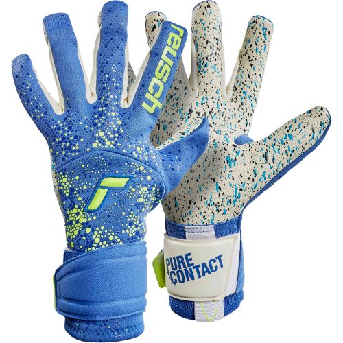 Reusch Pure Contact Fusion Goalkeeper Gloves - True Blue & Safety Yellow