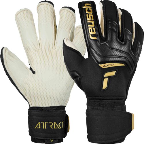 Reusch Attrakt Gold X Glueprint Ortho-Tec Goalkeeper Gloves - Black & Gold