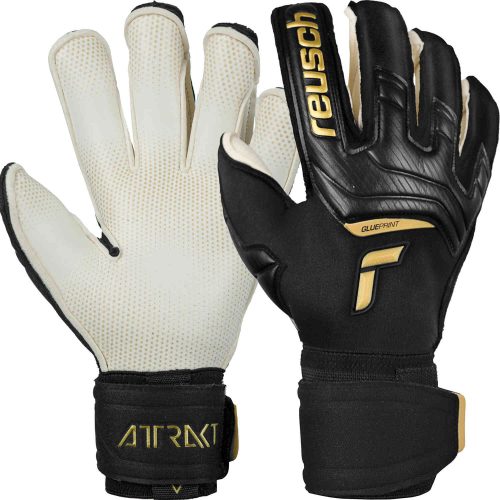 Reusch Attrakt Gold X Glueprint Goalkeeper Gloves - Black & Gold