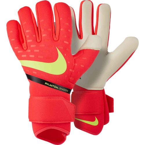 Nike Phantom Shadow Goalkeeper Gloves - Bright Crimson & White with Volt