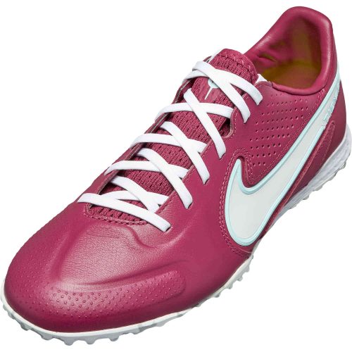 Nike Tiempo Legend 9 Pro TF - Rosewood & White with Glacier Blue with Pink Foam