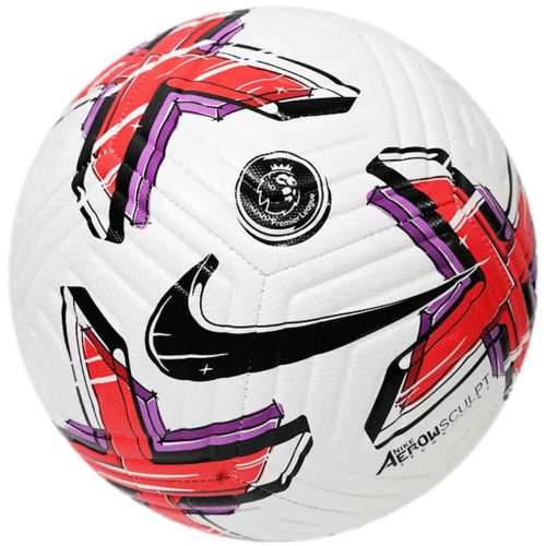 Nike Premier League Soccer Ball - White & Bright Crimson with Black