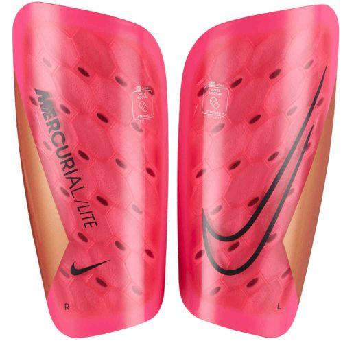 Nike Mercurial Lite Shin Guards - Pink Blast & Metallic Copper with Off Noir