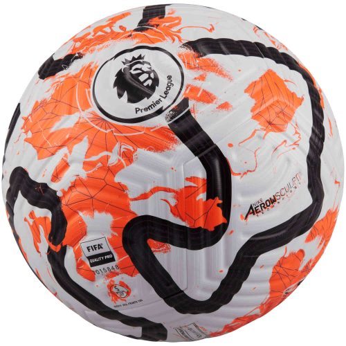 Nike Premier League Flight Official Match Soccer Ball - White & Total Orange with Black