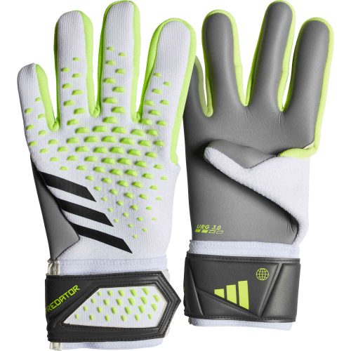adidas Predator League Goalkeeper Gloves - White & Lucid Lemon with Black