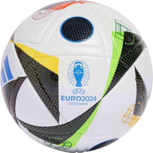 adidas Euro24 League Soccer Ball - White & Black with GloBlu