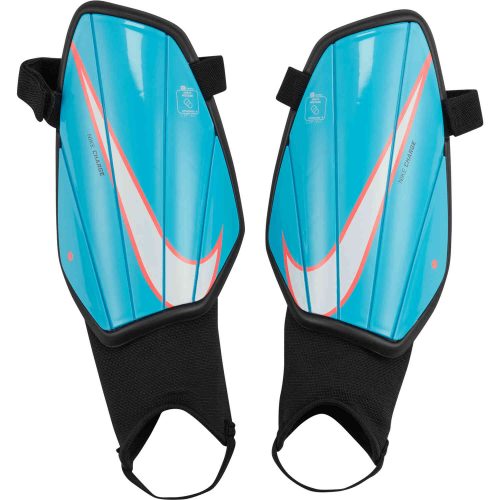 Nike Charge Shin Guards - Baltic Blue & Black with White
